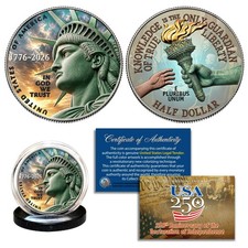1776-2026 Enduring Liberty Half Dollar BU Coin America 250 * Colorized 2-Sided * picture