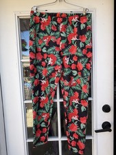 Disney Torrid Ariel Little Mermaid Tropical Print Leggings Black Womens Size 1 picture