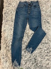 JBD by Just Black Denim High Rise Button Fly Skinny Jeans Size 24 picture