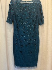 Adrianna Papell Cocktail Sheath Dress 3D Sequins picture