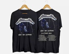 Vintage 1985 Ride The Lightning Era US Tour Style Rock T-Shirt Reprint HOT TREND picture
