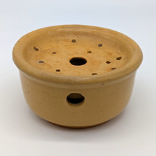 Antique Yellow Ware Soap Dish Rare 19th C. One-Piece Form Hand-Pierced Holes picture