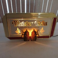 Vintage Meister Brau BEER SIGN 3D lighted 1984 20x11 Miller Brewing picture