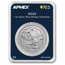 2025 Niue 1 oz Silver $2 Mickey Christmas (MD® Premier + PCGS FS) picture