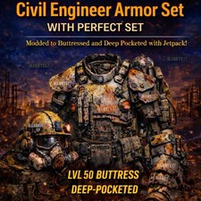 F Fallout 76 Civil Engineer Armor Set PS4/PS5 Buttressed Jetpack LVL50 picture