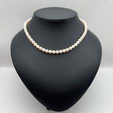 Authentic TASAKI SV Pearl Necklace White 5.9-6.5mm Length 38cm 15in No Box Japan picture