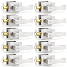Estmoon 10 Pack Door Handles Interior Door Knob, Brushed Nickel Bedroom Door ... picture