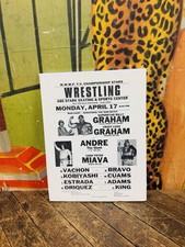 VINTAGE WWWF FLYER POSTER SIGN WWF WWE AWA NWA WCW NWO ANDRE GIANT LEGENDS RETRO picture