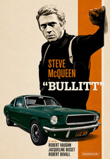 Steve McQueen Bullitt  – 1968 Ford Mustang Fastback  Movie Repro Print Poster picture