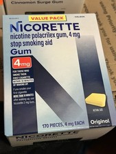 Nicorette Gum 4 MG Original Flavor 170pieces Brand New Sealed Exp 06/2028 picture