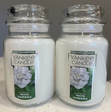 2x Yankee Candle WHITE GARDENIA 22oz Original Large Jar Candle RETIRED picture