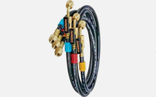 Ball Valve Refrigerant Charging Hose Set with Color Tags HVAC AC Tool 1/4 3pcs picture