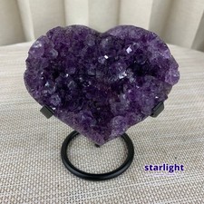 350G Natural Brazilian amethyst hand cut heart-shaped decoratio picture