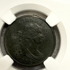 Wildly Rare 1806 Draped Bust Half Cent NGC Uncirculated Details picture