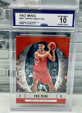 🏀Topps Finest 2007 Yao Ming #14 Houston Rockets CCG Graded Gem Mint 10 picture
