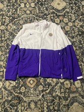 Men's Nike White/Purple LSU Tigers Colorblock Woven Full-Zip Jacket extra large picture