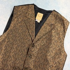 Wah Maker Frontier Vest Mens XL Bronze Paisley Excellent Made in USA 513844 picture