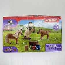 Schleich 41432 Miniature Shetland Pony Family Playset Mare, Stallion, Foal picture
