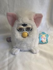 Vintage 1999 Tiger Electronic Furby Babies White w/Tags Working Broken Eyes Snow picture