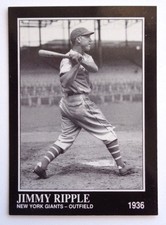 Jimmy Ripple Outfield 1936 New York Giants #86 Sporting News Baseball Card 1991 picture