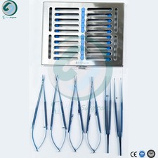 Micro Surgery Instrument Set Titanium 6 PCS with Stainless Steel Cassette 18cm picture