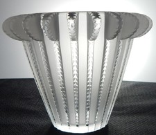 Vintage Lalique Royat Cut Crystal Vase, c1936 Rene Lalique Frosted Heavy 6.5
