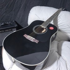 D-35 acoustic electric guitar black solid abalone inlay bone nut with pickups picture