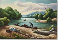 Thomas Hart Benton Current River Missouri Ozarks 1961 Regionalist Landscape picture