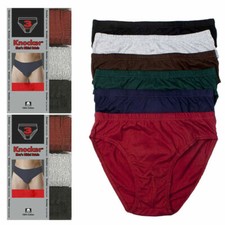 6 Pack Mens Bikinis Briefs Underwear 100% Cotton Plain Knocker Lot Size S-XL picture