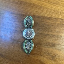 Vintage Sterling Silver Native American Turquoise Watch Bands Timex Watch picture