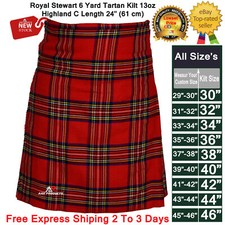 AAR Kilt Traditional Royal Stewart Men's Scottish Tartan Kilts Highland picture