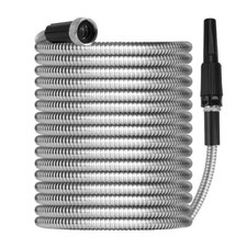 25/50/75/100FT Stainless Steel Metal Garden Hose Water Hose Flexible w/Sprayer picture