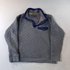Patagonia Quilt Snap-T Pullover Fleece Men’s Large Outdoor Hiking Gray Blue picture