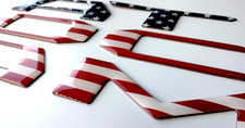 3D RAISED US FLAG DOMED TAILGATE LETTERS FOR TOYOTA TACOMA  2024-2026 US MADE picture