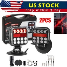 2PCS Wireless Magnetic Trailer Lights Rechargeable LED TailLight Kit For Trailer picture