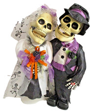 Vintage Sonny & Cher Bride & Groom Sound & Motion Halloween Skeleton (#3113) picture