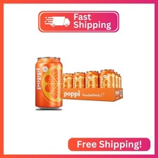 Poppi Prebiotic Soda, Sparkling Water & Fruit Juice, Orange, 12 Oz, 12 Pack picture