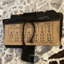 Vintage 1937 Miniature  Calendar Desk Pad 12 Months T.D.M. Co Red Oak Iowa picture