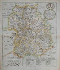 SHROPSHIRE Original  early antique Map by Blome c1673 picture