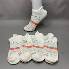 Bombas Women's Ankle Socks 4 Pair Pack Cream Peach Fair Isle Size S M L New picture