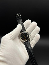Vintage Rolex 6694 Oyster Perpetual Date Black Gilt Dial Original Patina 34mm picture
