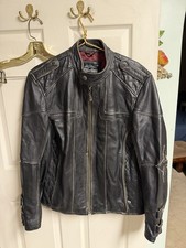 Affliction Ltd Ed Men's Leather Motorcycle Jacket Large VT486 Distressed 42w picture