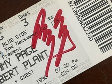 Jimmy Page signed concert ticket stub picture