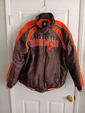Vintage Cleveland Browns NFL Coat XL Full Zip Lined VGC No Hood picture