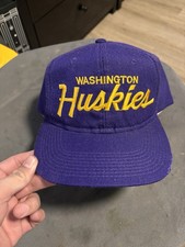 Vintage Washington Huskies Officially Licensed Purple Snapback Cap Hat picture