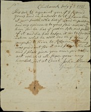 1733 Chilmark, Massachusetts HW Letter Rev. John Allen To William Codington III  picture