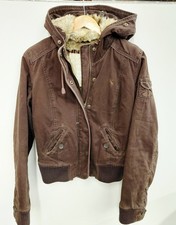 Vintage Y2K Abercrombie & Fitch Faux Fur Bomber Jacket Large Bella Twilight picture