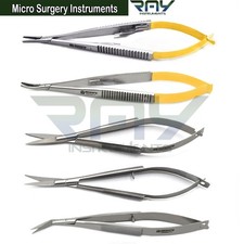Micro Surgery Noyes Spring Scissors Surgical Suture Castroviejo Needle Holder TC picture
