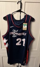 Philadelphia 76ers Joel Embiid City Of Brotherly Love Jersey 52/XL Nike Swingman picture
