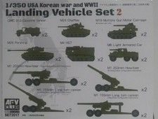 AFV 1/350 Scale kit SE73517, US Korean war and WW2 Landing Vehicle Set. picture